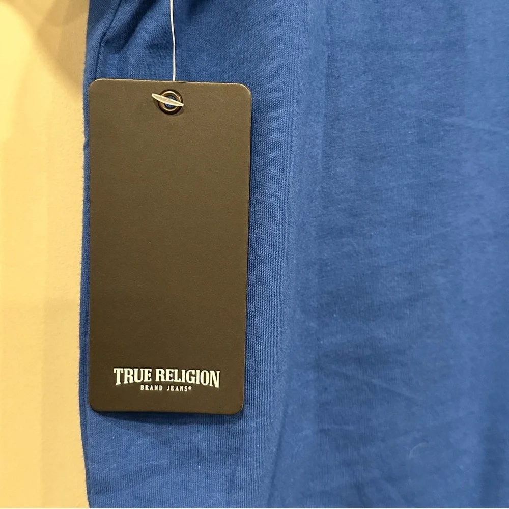 TRUE RELIGION Smiling Buddha Graphic T-Shirt Lake Blue New Size Medium